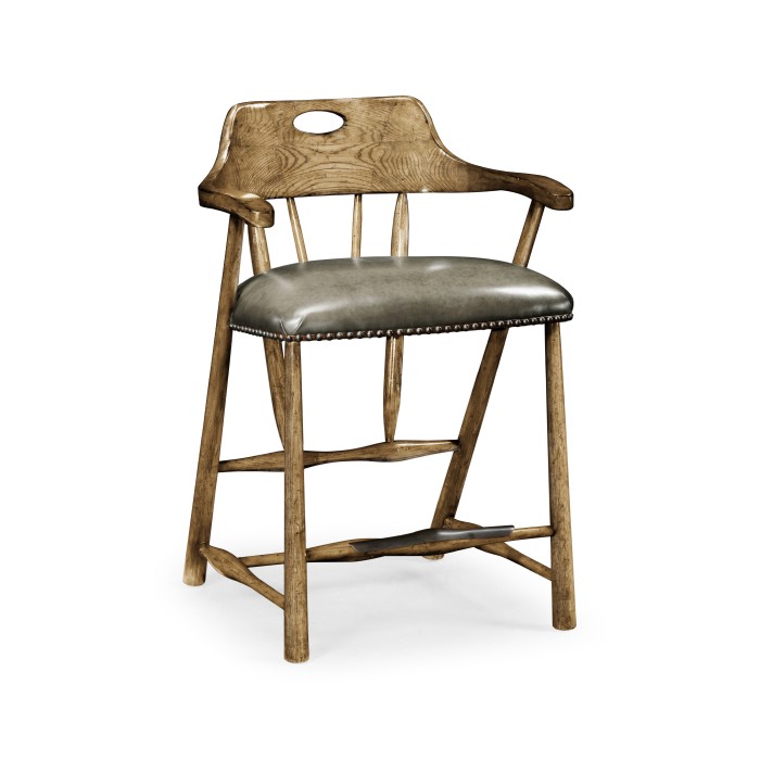 Smokers Style Medium Driftwood Counter Stool