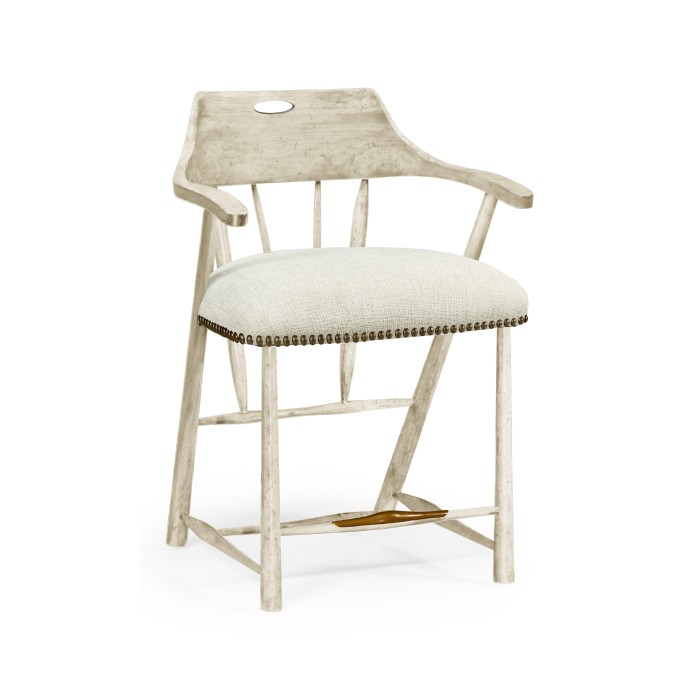 Smokers Style Whitewash Driftwood Counter Stool