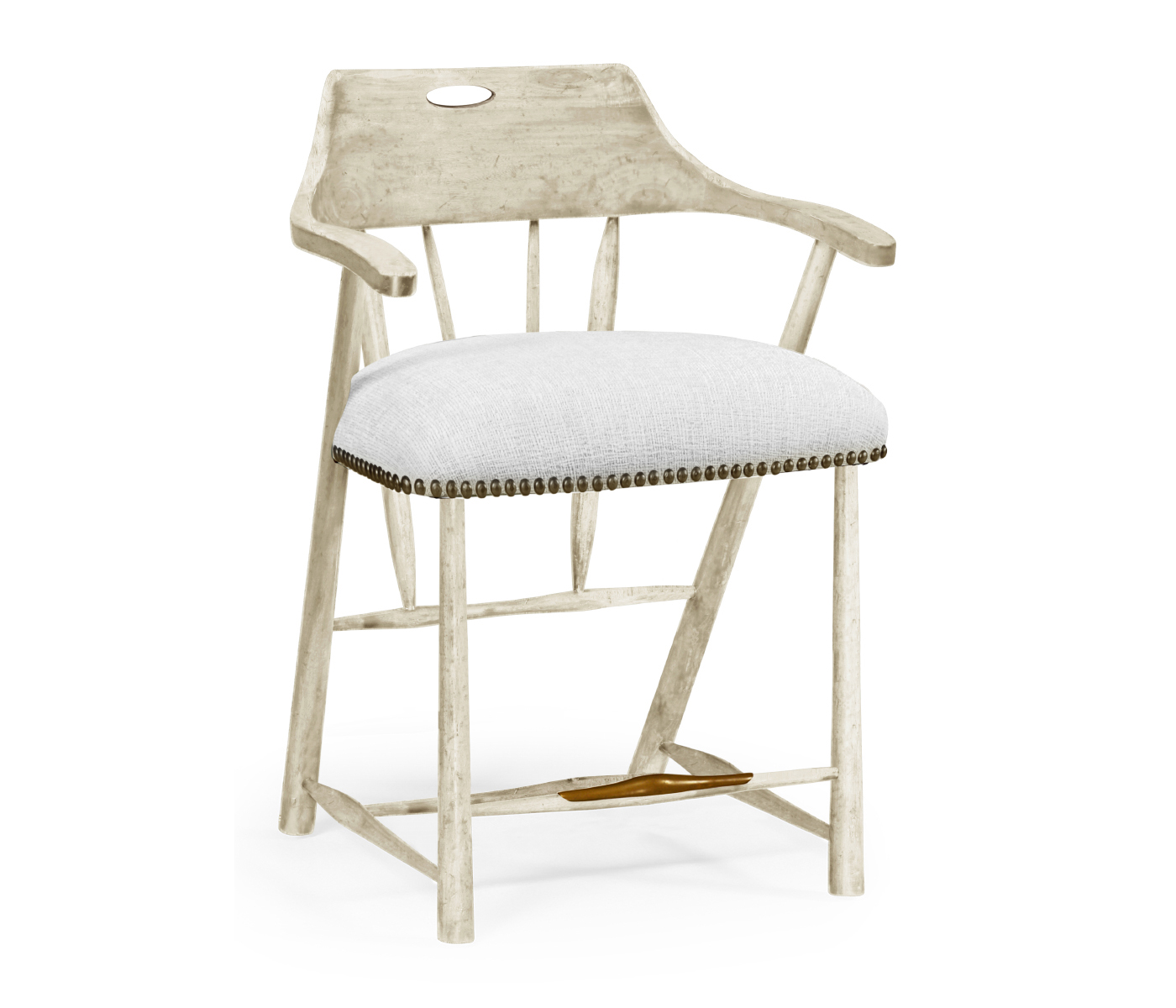 Smokers Style Whitewash Driftwood Counter Stool