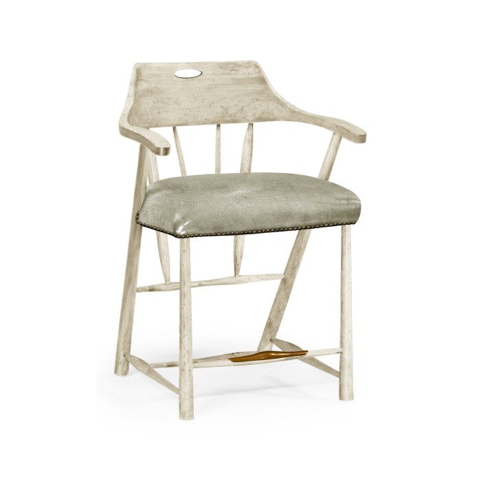 Smokers Style Whitewash Driftwood Counter Stool