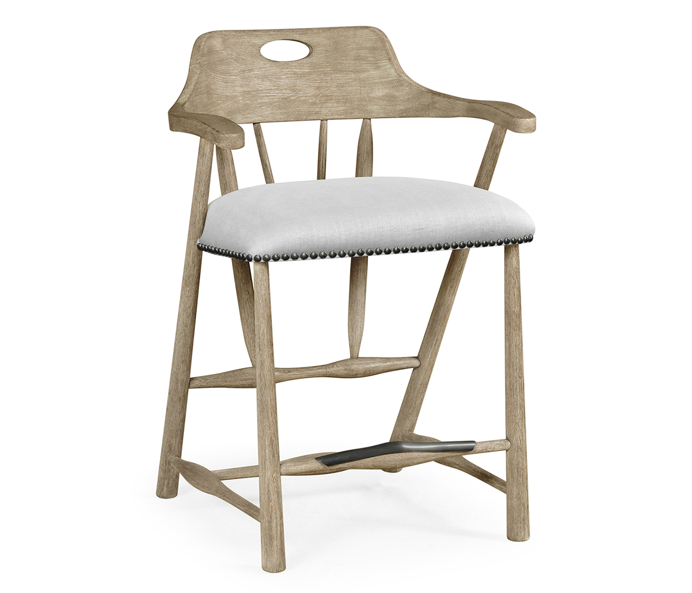 Smokers Style Grey Oak Counter Stool