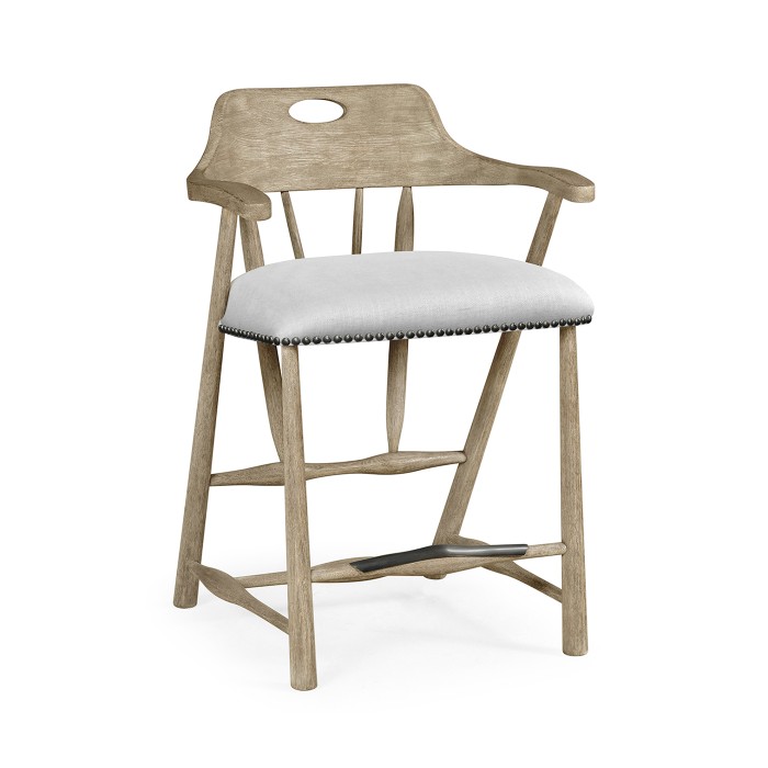 Smokers Style Grey Oak Counter Stool