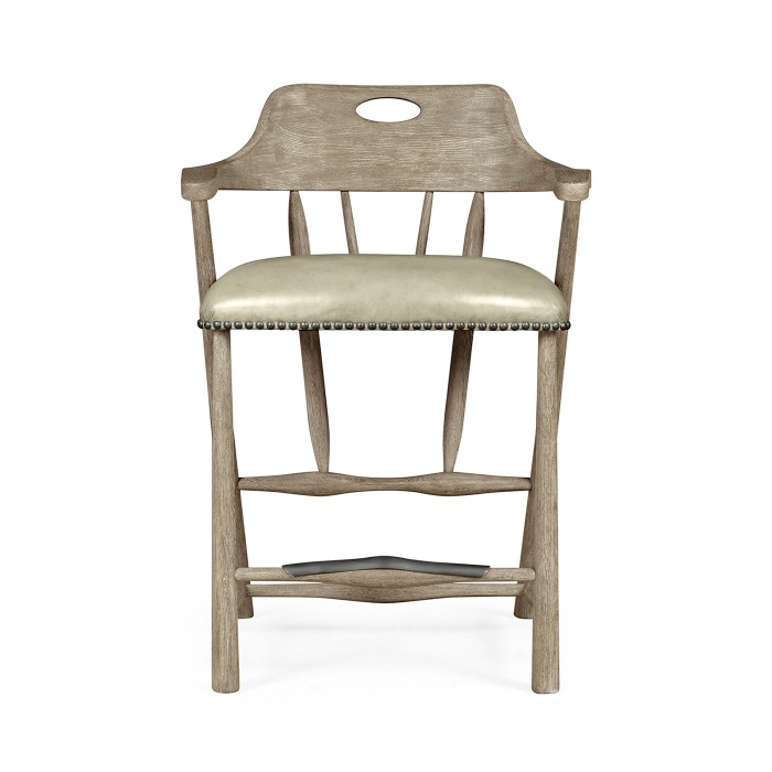 Smokers Style Grey Oak Counter Stool