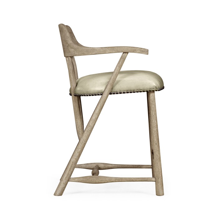 Smokers Style Grey Oak Counter Stool