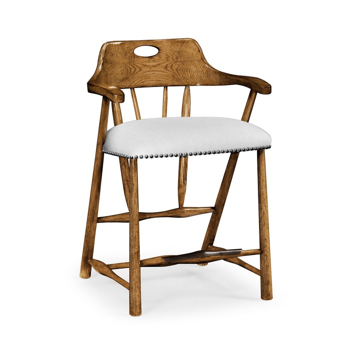 Smokers Style Light Brown Chestnut Counter Stool