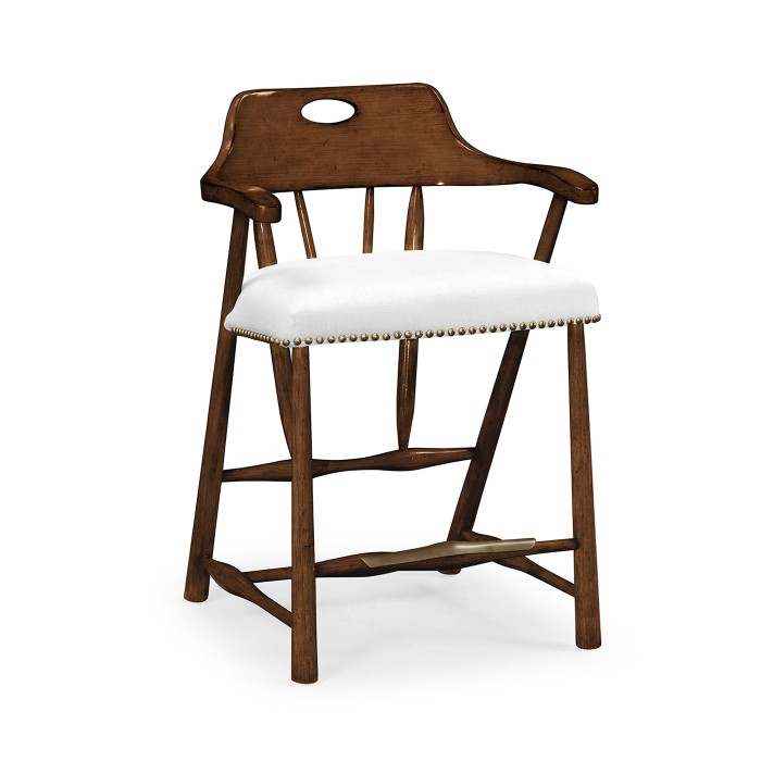 Smokers Style Dark Oak Counter Stool