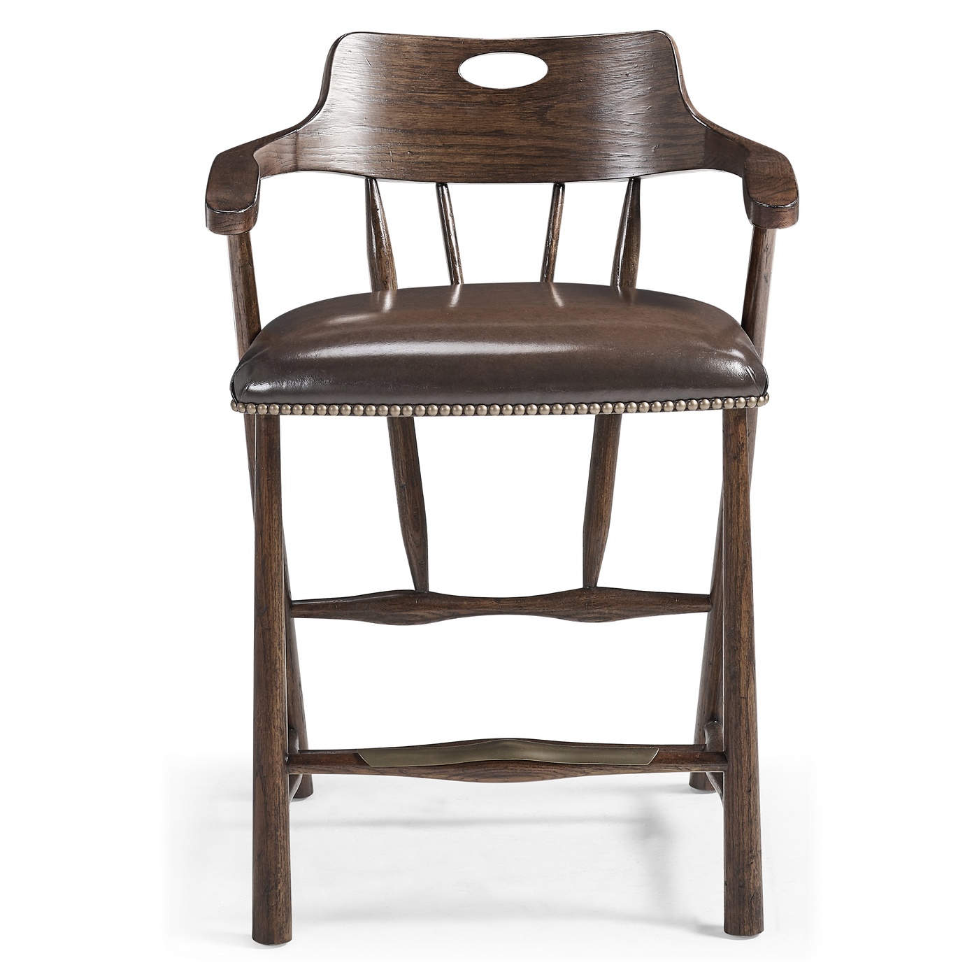Smokers Style Dark Oak Counter Stool