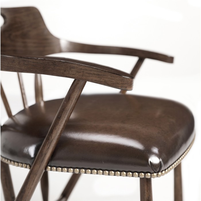Smokers Style Dark Oak Counter Stool