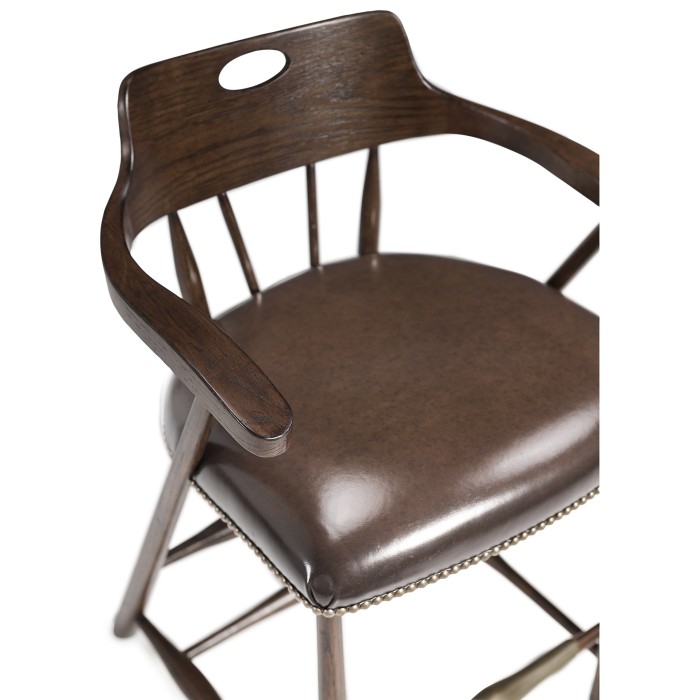 Smokers Style Dark Oak Counter Stool