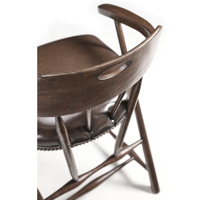 Smokers Style Dark Oak Counter Stool