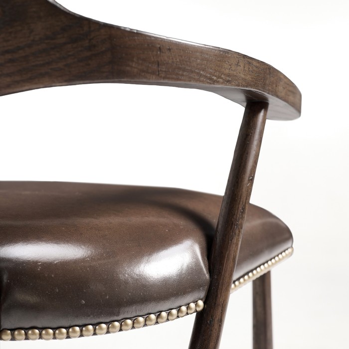 Smokers Style Dark Oak Counter Stool