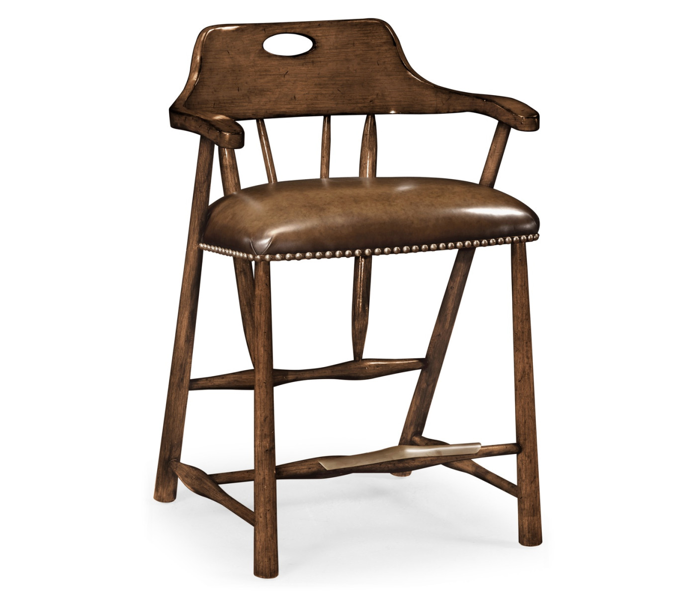 Smokers Style Dark Oak Counter Stool