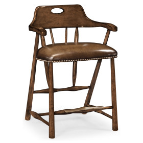 Smokers Style Dark Oak Counter Stool