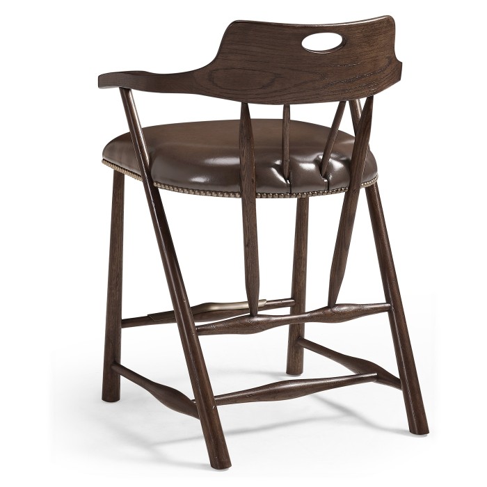 Smokers Style Dark Oak Counter Stool