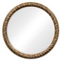 Large Round English Brown Oak Hanging Mirror