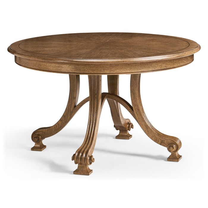 Round Caledonian Daniella & Burl Walnut Dining Table 54