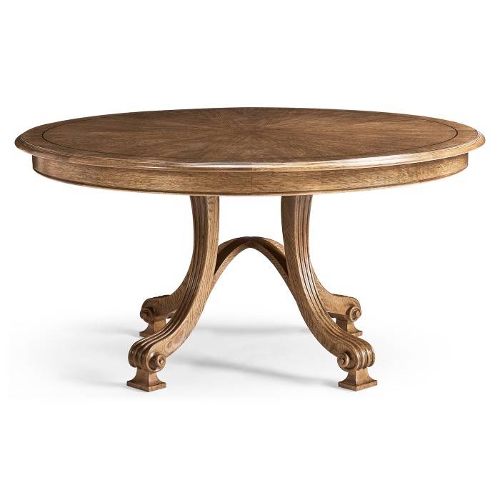 Round Caledonian Daniella & Burl Walnut Dining Table 60