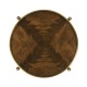 Round Light Brown Mahogany & Brass End Table