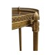 Round Light Brown Mahogany & Brass End Table