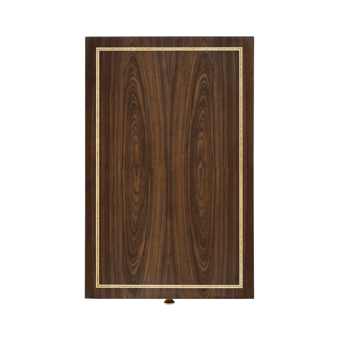 Rectangular Dark Santos & Brass End Table