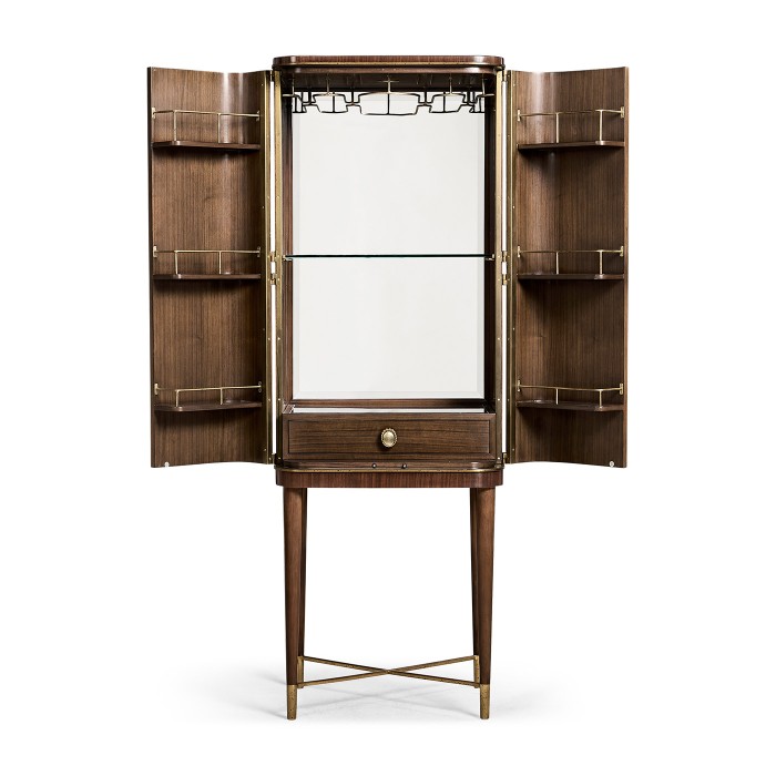 Handpainted on Light Gold Foil Drinks Cabinet