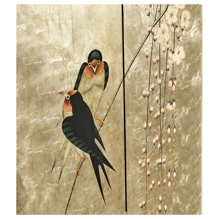 Handpainted on Light Gold Foil Drinks Cabinet
