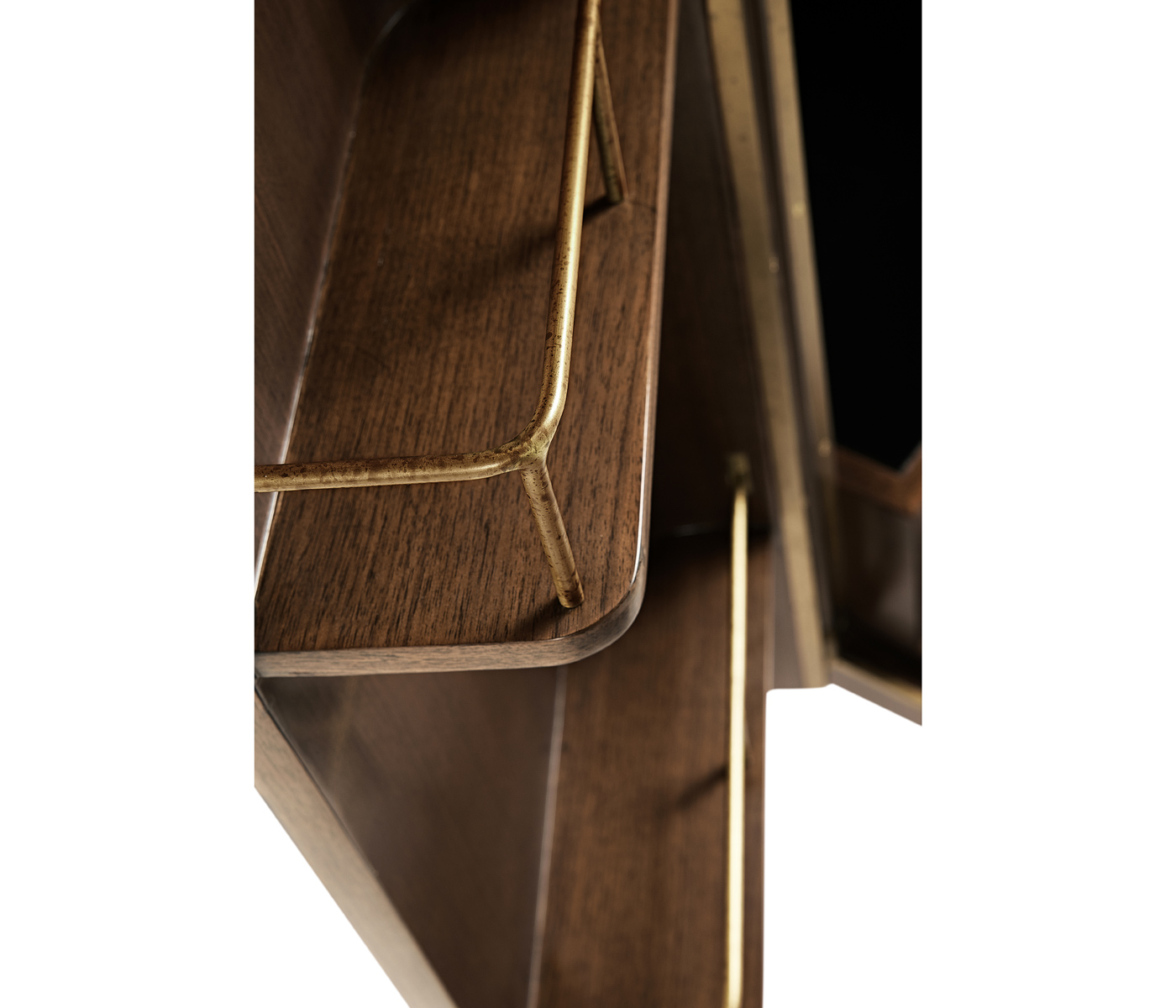 Handpainted on Light Gold Foil Drinks Cabinet