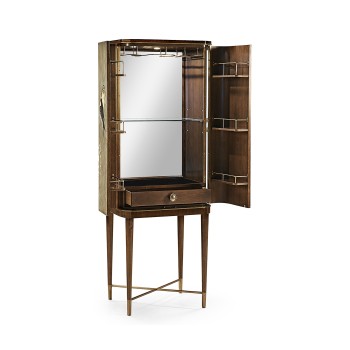 Handpainted on Light Gold Foil Drinks Cabinet