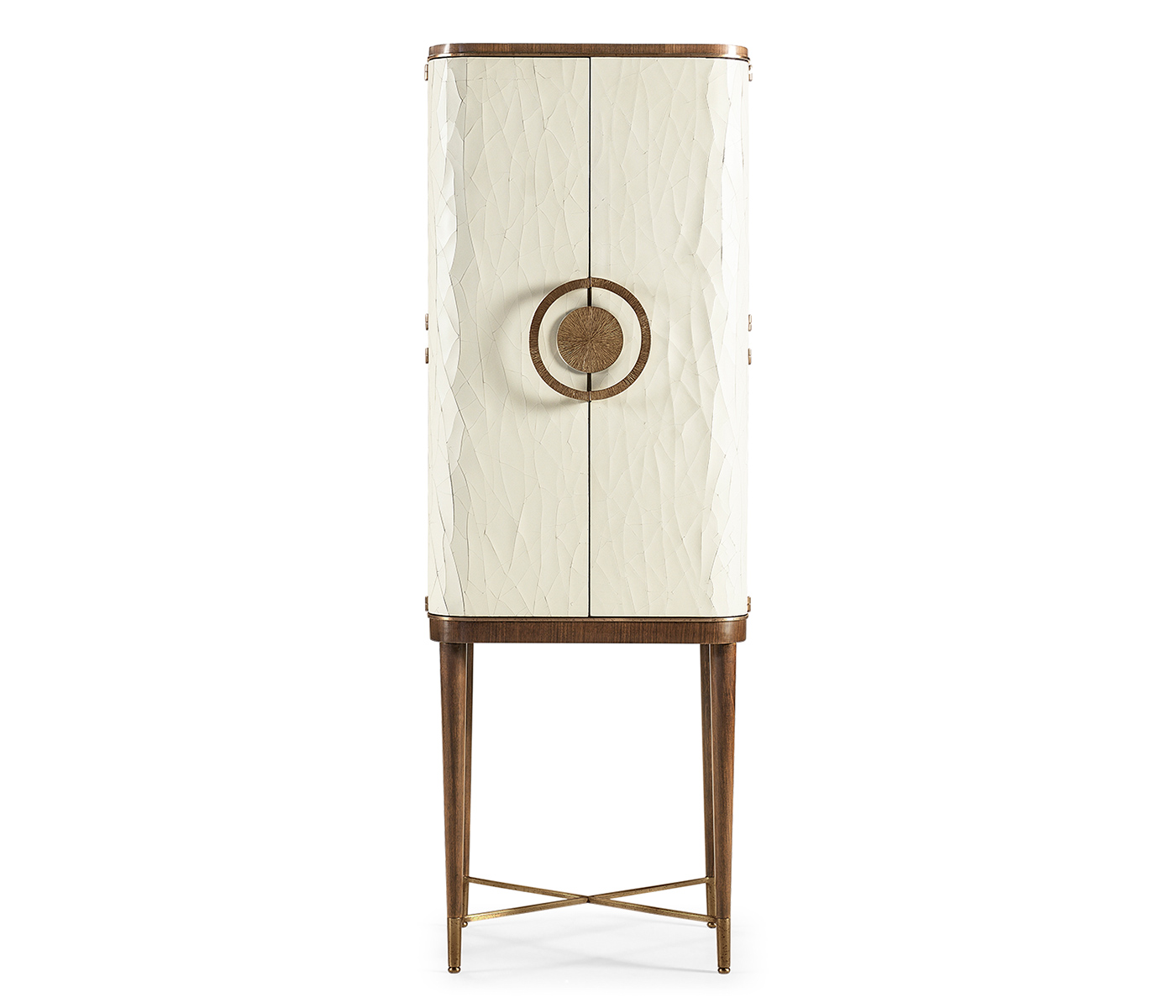 Crackle Cloth Lacquered Drinks Cabinet