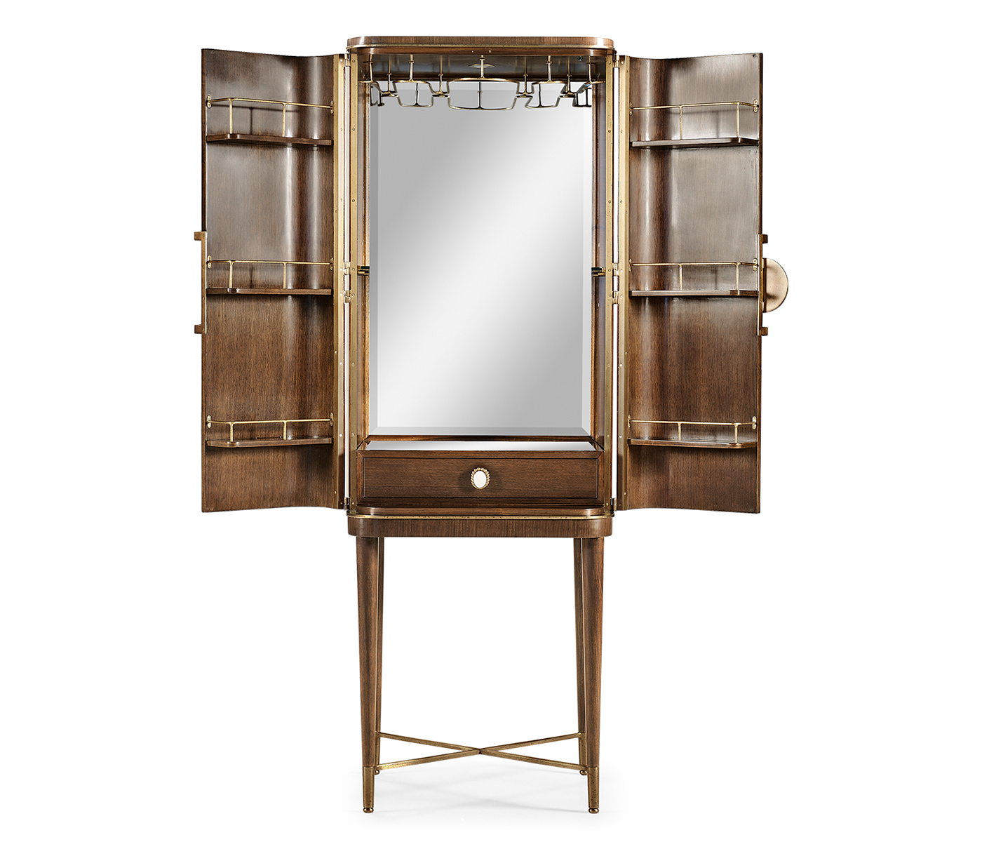 Crackle Cloth Lacquered Drinks Cabinet