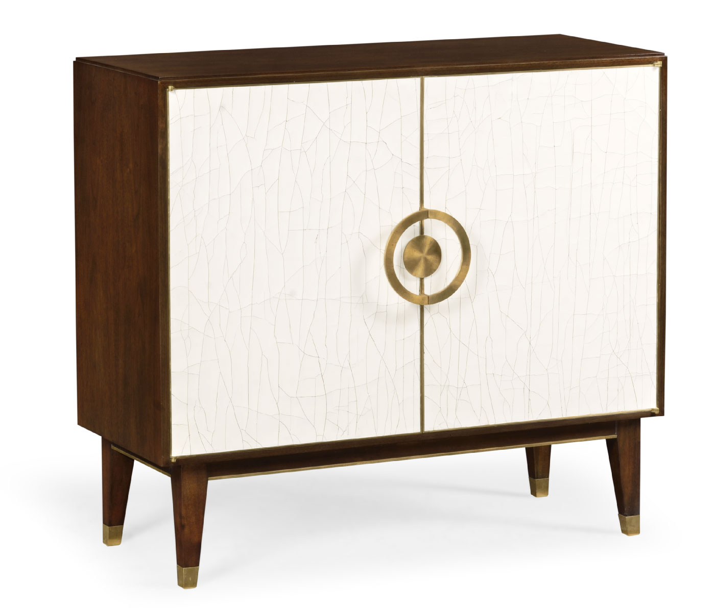 Walnut & Crackle Cloth Lacquered Server
