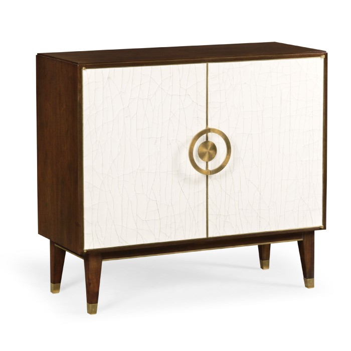 Walnut & Crackle Cloth Lacquered Server