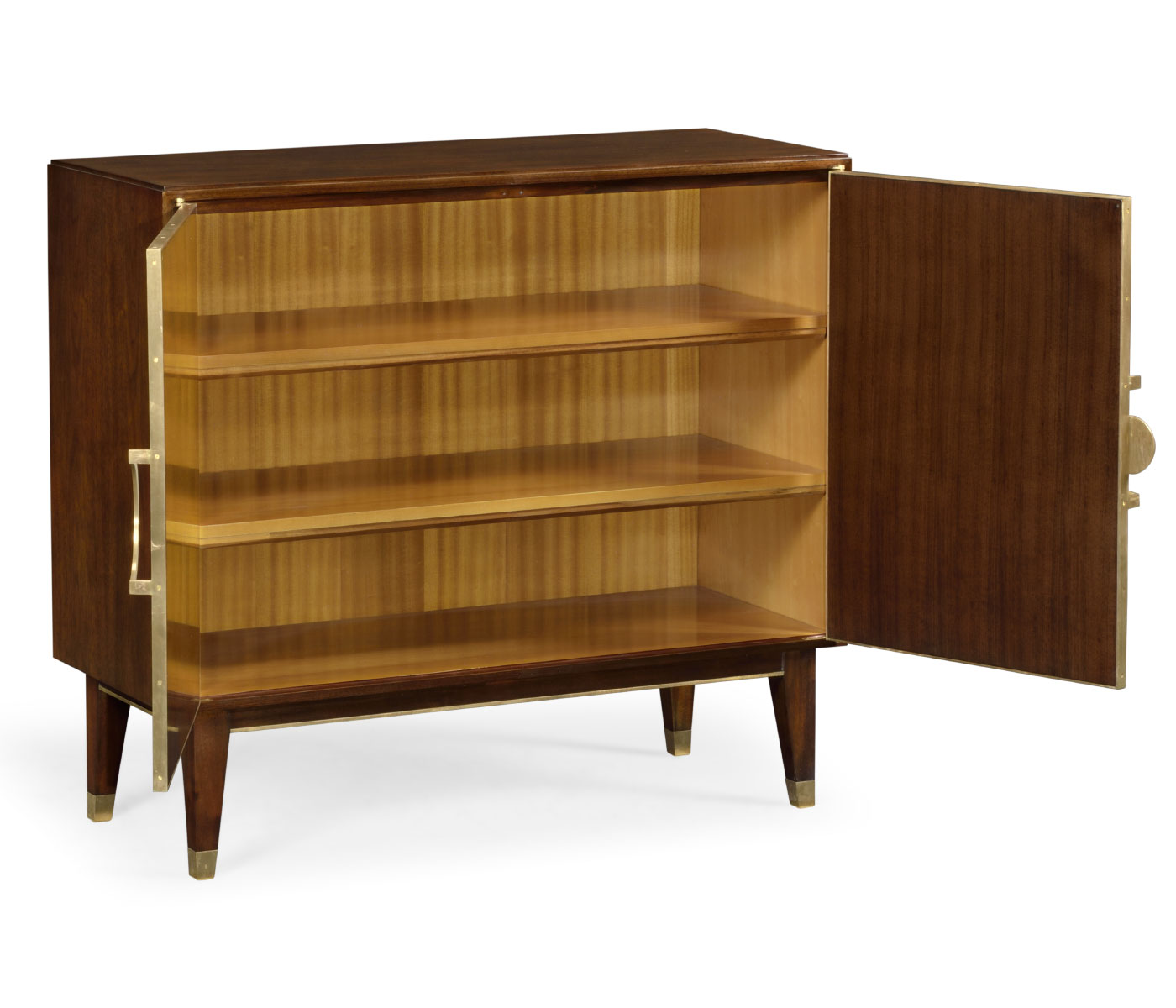 Walnut & Crackle Cloth Lacquered Server