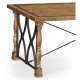Small English Brown Oak & Iron Coffee Table