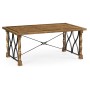 Small English Brown Oak & Iron Coffee Table