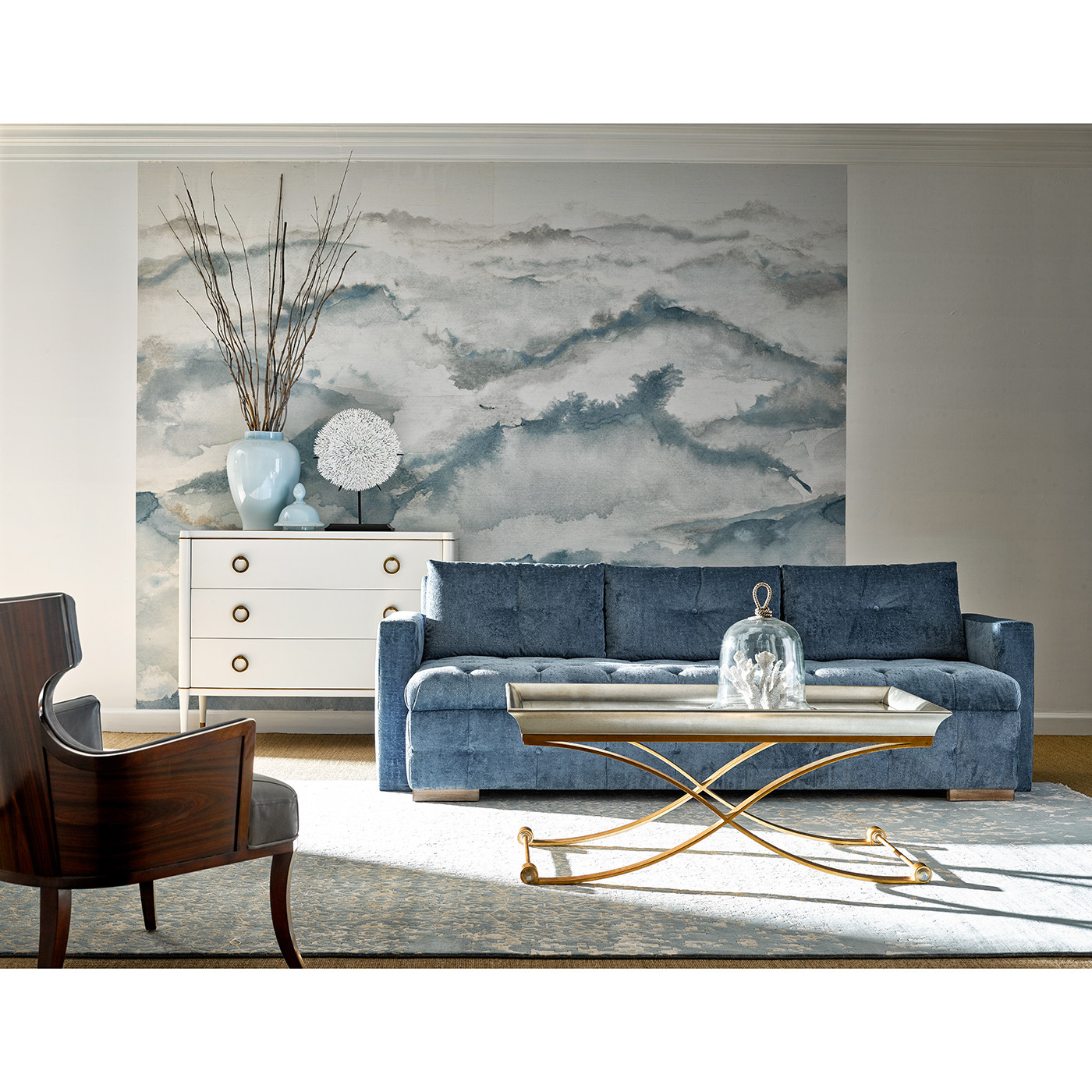 Dark Santos Winged Back Occasional Chair