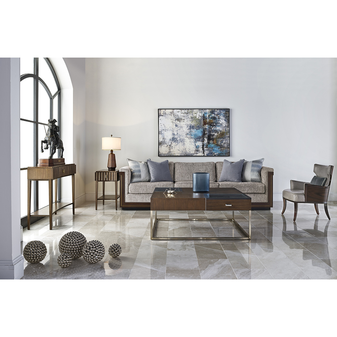 Dark Santos Winged Back Occasional Chair