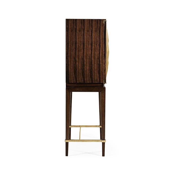 Ebony & Ribbed Antique Satin Brass Drinks Cabinet