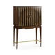 Ebony & Ribbed Antique Satin Brass Drinks Cabinet