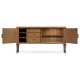 Large Rectangular English Brown Oak & Dark Brown Burl Walnut Buffet