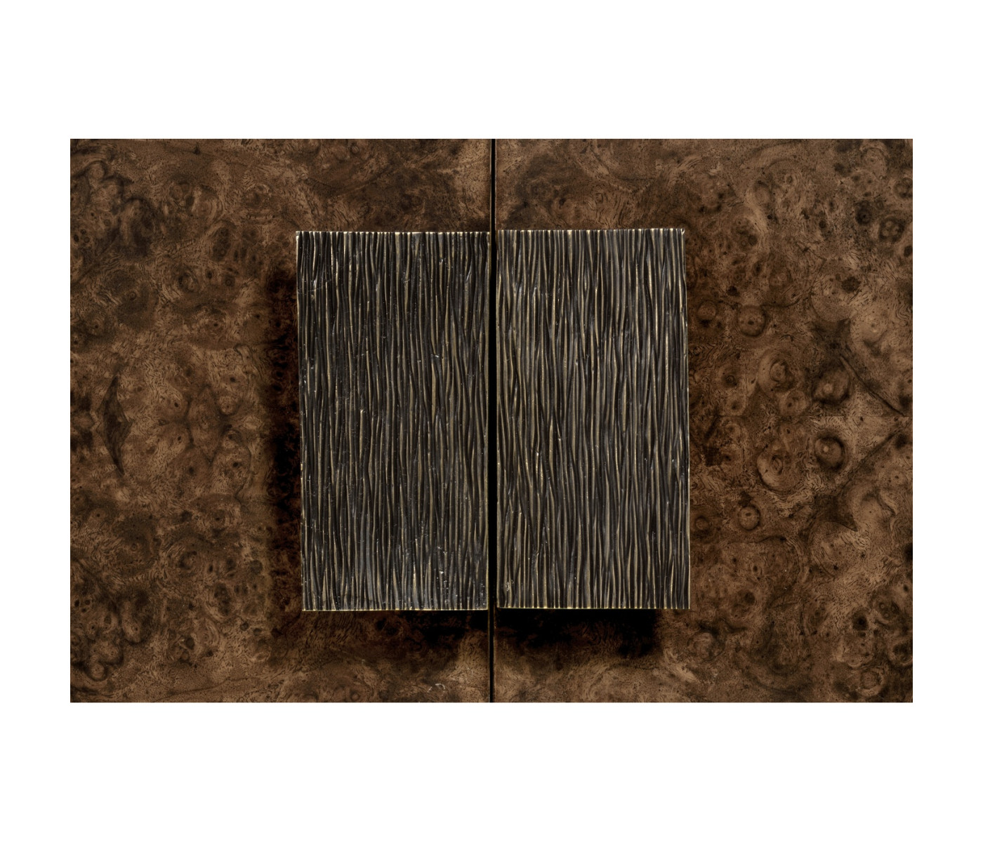 Large Rectangular English Brown Oak & Dark Brown Burl Walnut Buffet