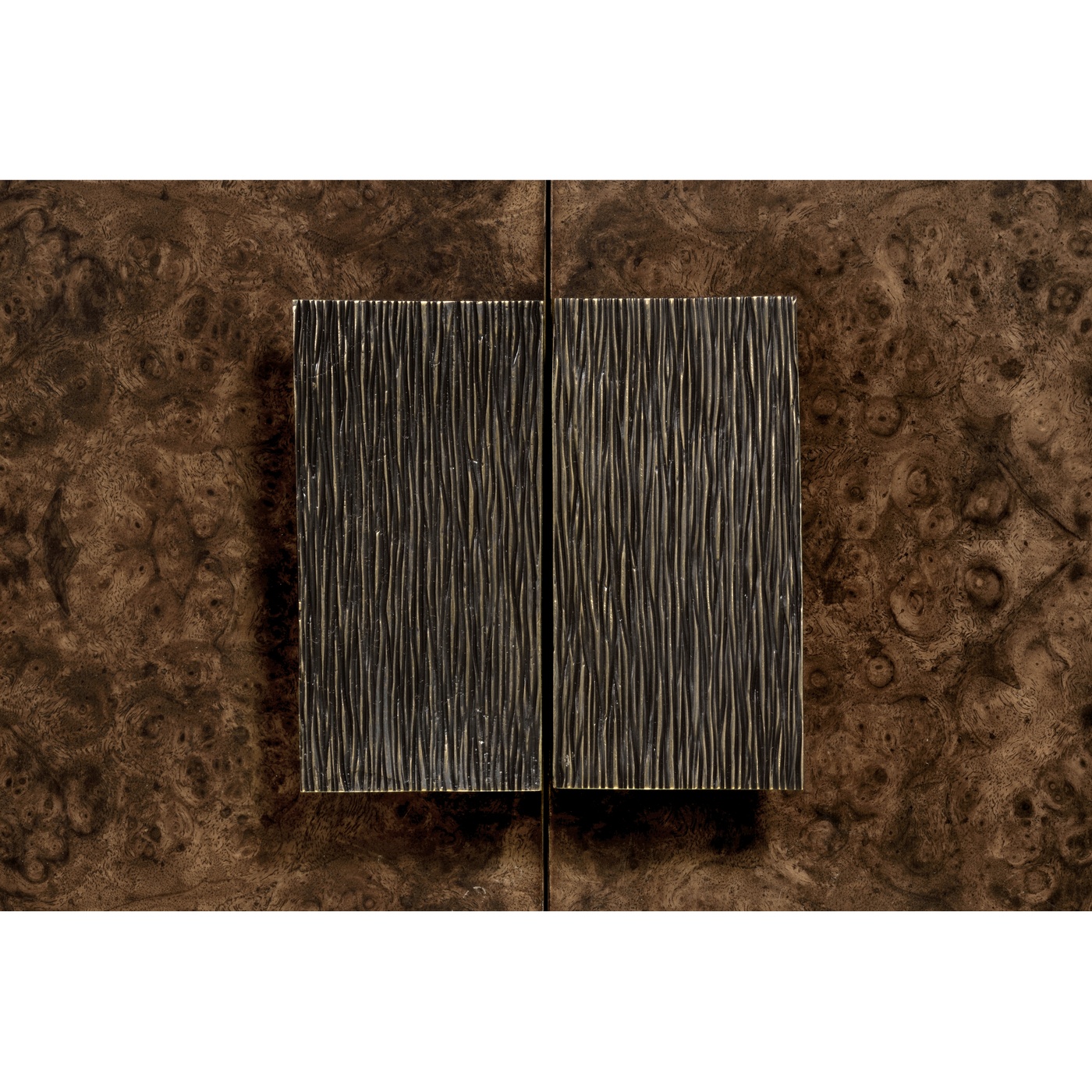 Large Rectangular English Brown Oak & Dark Brown Burl Walnut Buffet