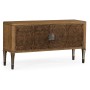 Large Rectangular English Brown Oak & Dark Brown Burl Walnut Buffet