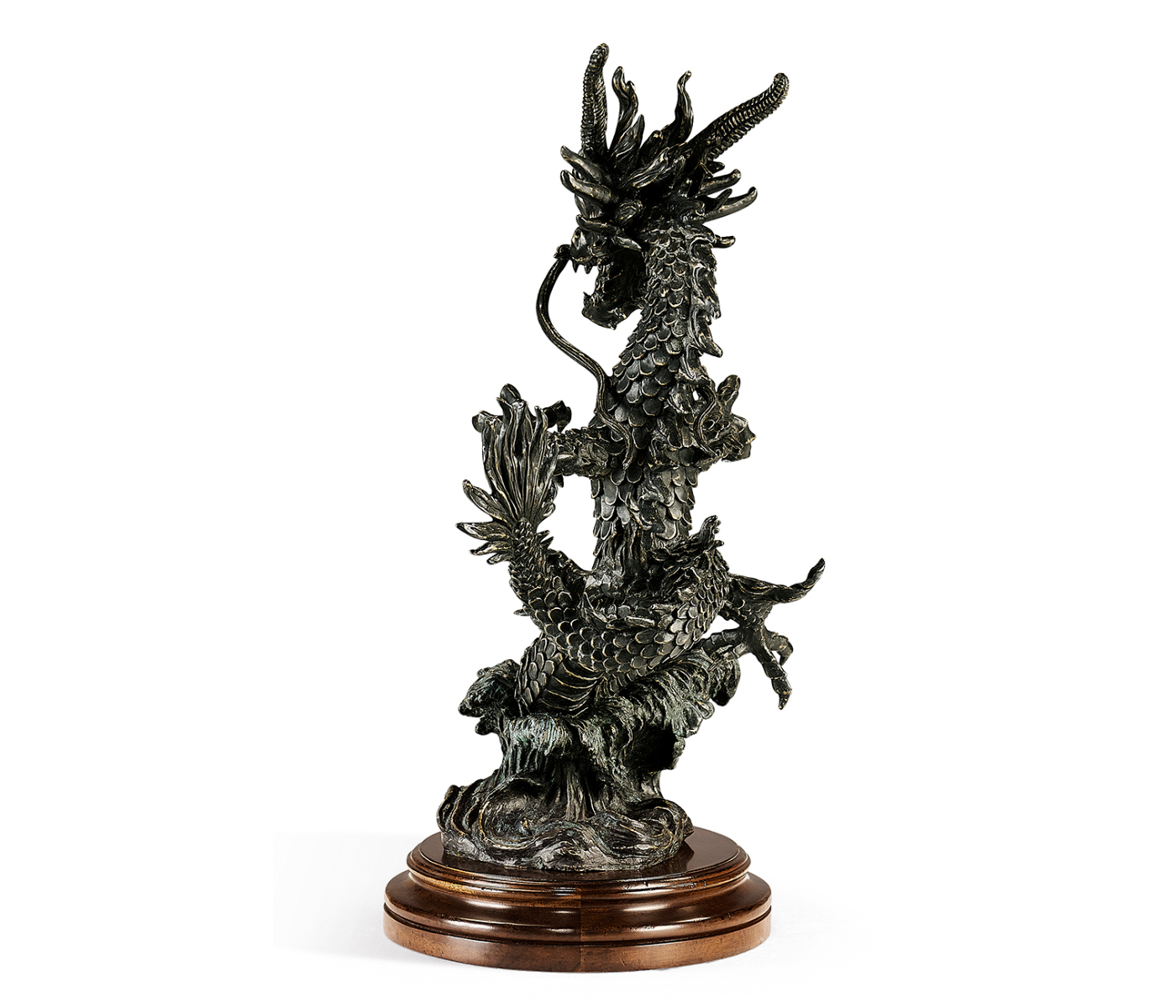 Dark Bronze Dragon Statue