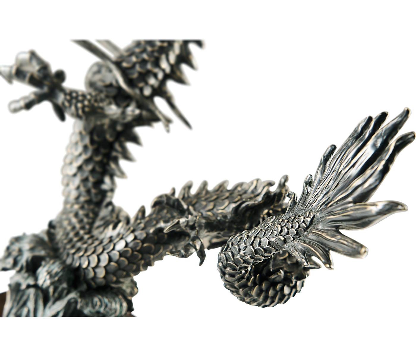 Dark Bronze Dragon Statue
