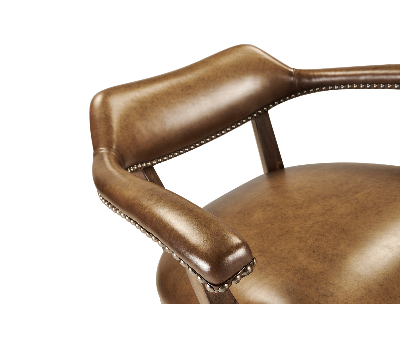 Walnut Upholstered Library Bar Stool