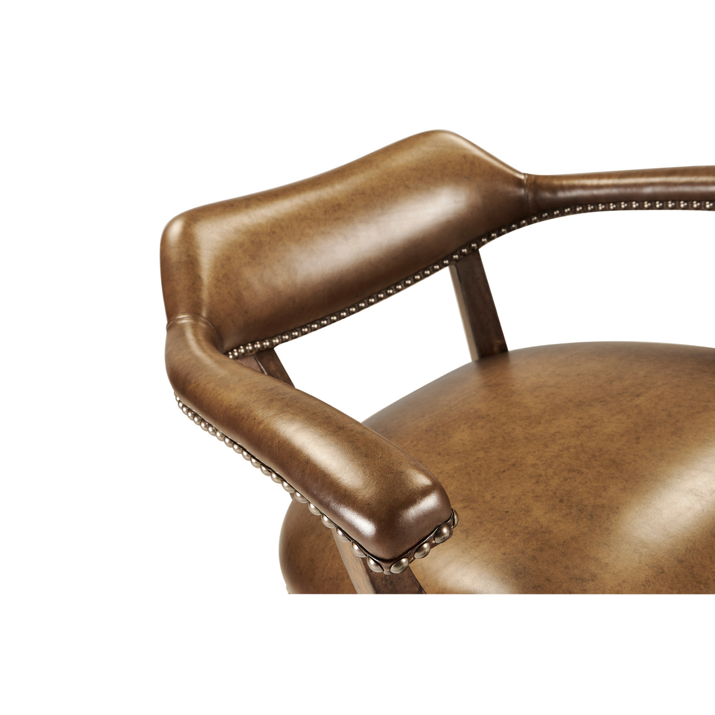 Walnut Upholstered Library Bar Stool