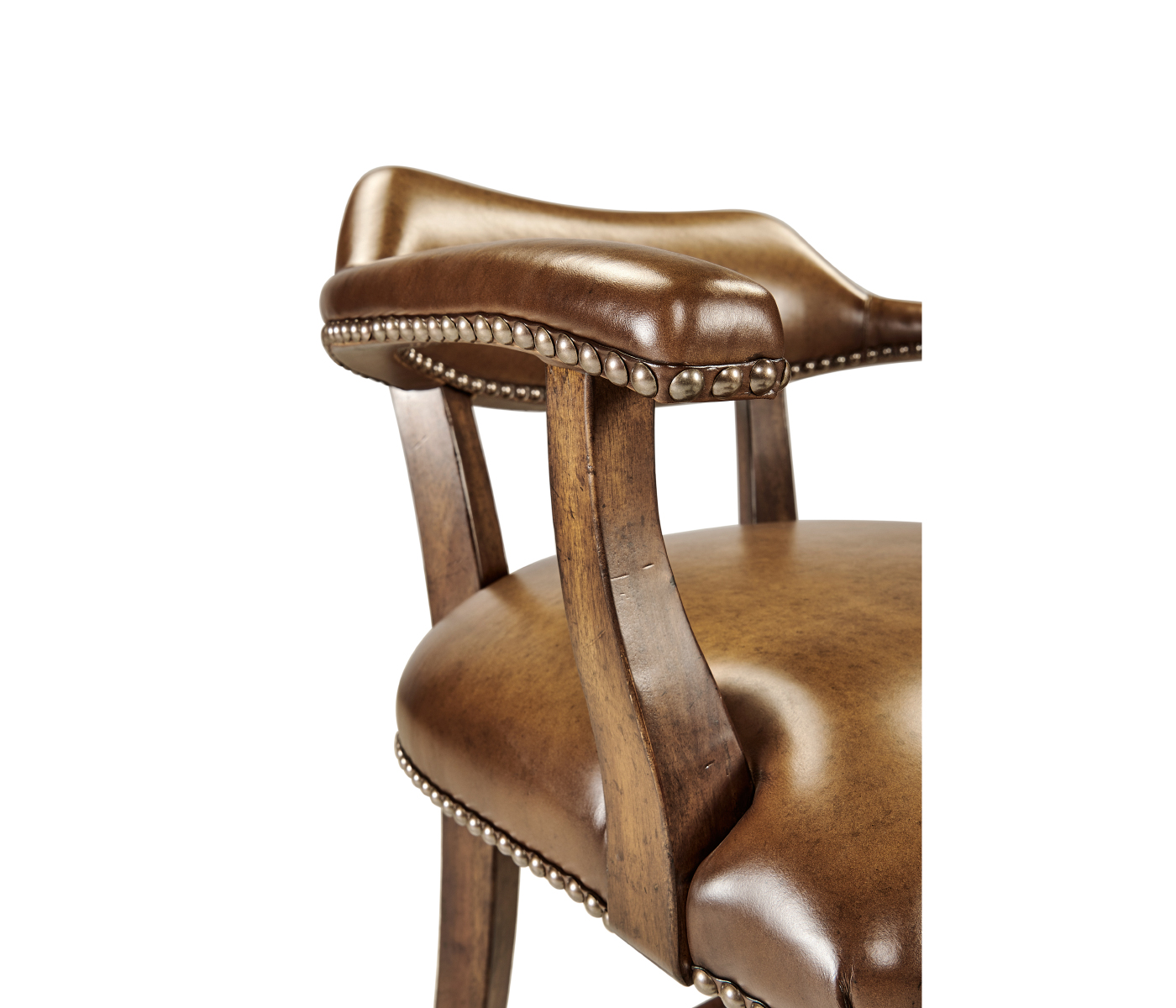 Walnut Upholstered Library Bar Stool