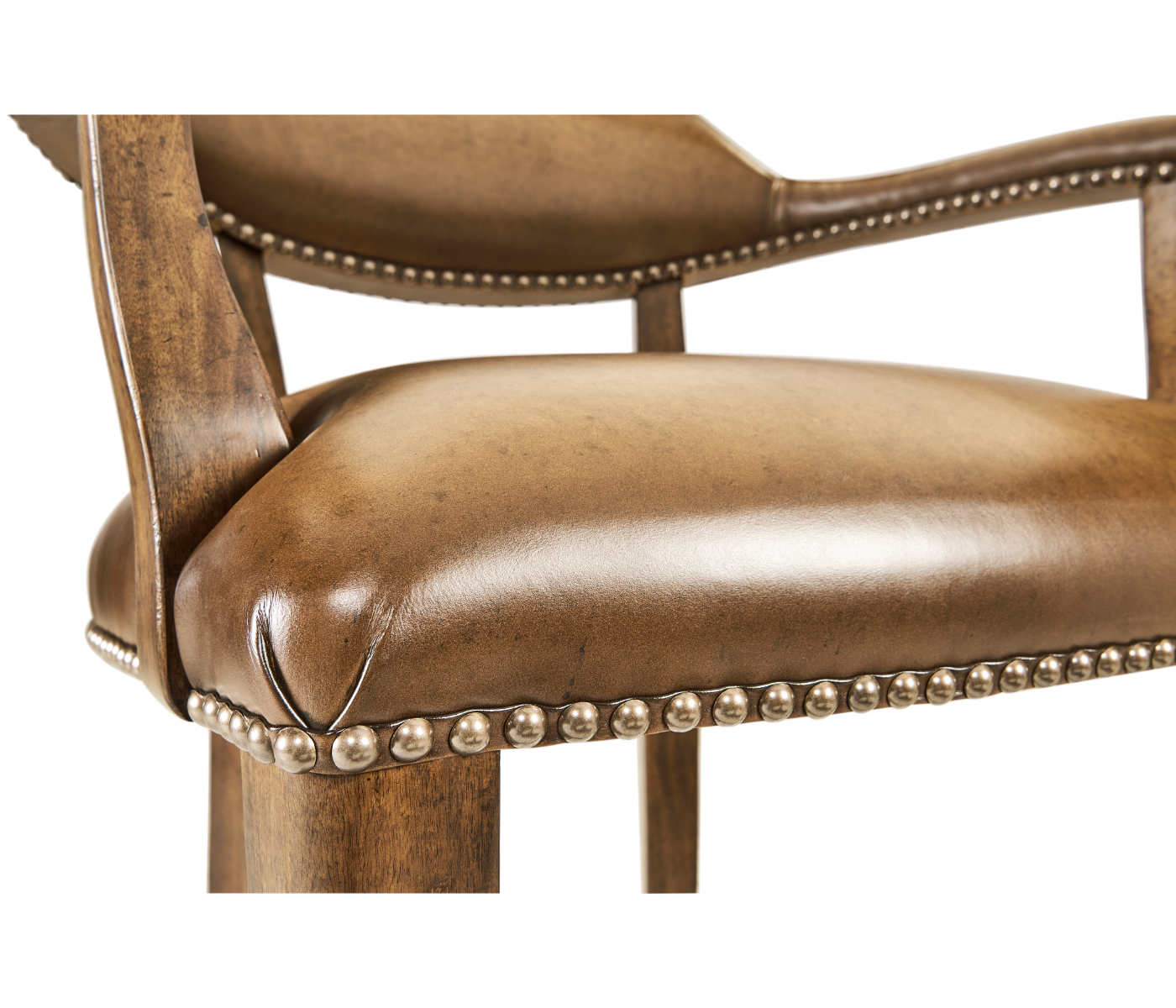 Walnut Upholstered Library Bar Stool