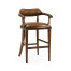 Walnut Upholstered Library Bar Stool